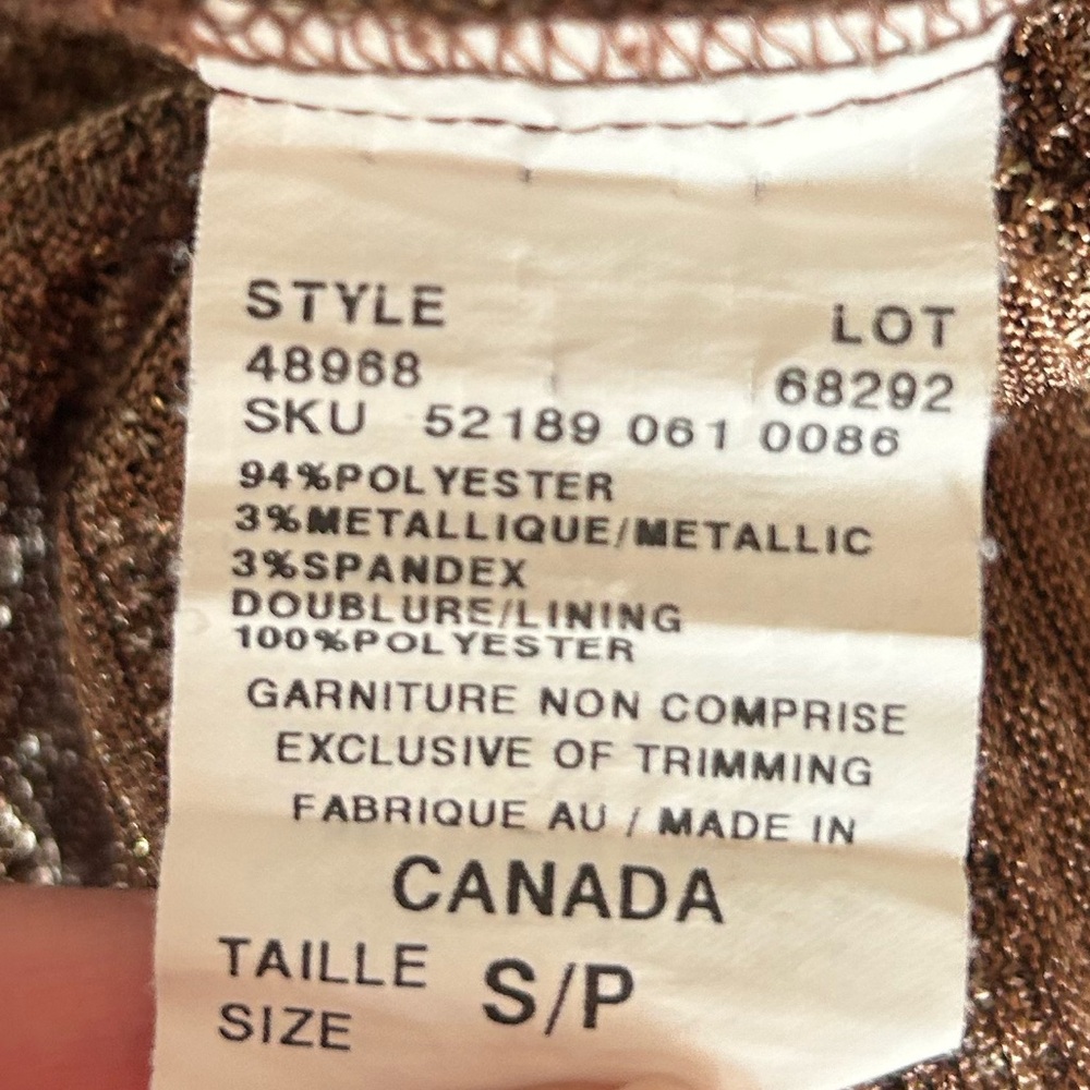 LE CHATEAU Vintage Halter Tie-up Brown and Gold Midi Dress - Picture 4 of 8